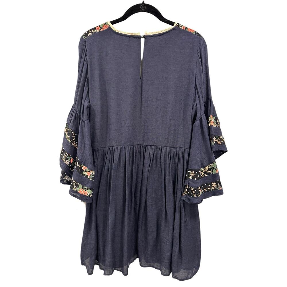 UMGEE Boho Bliss Floral Womens M Embroidered Waterfall Bell Sleeve Tunic Dress - Picture 10 of 12